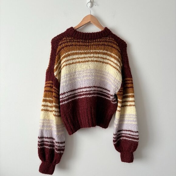 Zara Wool Alpaca Blend Striped Knit Sweater Blogger Fav Size Small - Picture 10 of 12